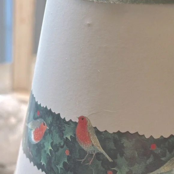 Morjolein Bastin Snowman Lamp & Shade Holly/Rabbit/Bird/Winter 11”T Whimsical - Picture 9 of 10